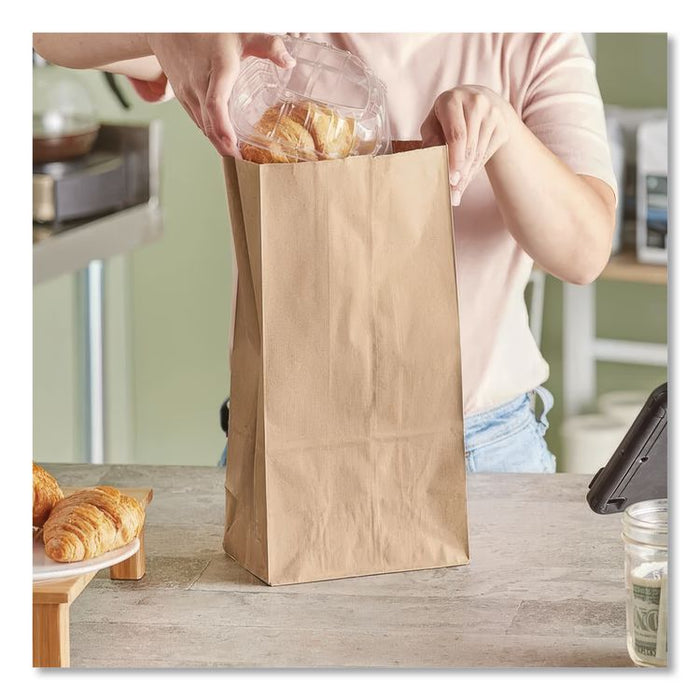 Grocery Paper Bags, 12# Size, 50# Basis Weight, 7" x 4.38" x 13.75", Kraft, 500/Bundle