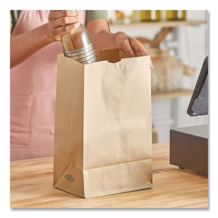Grocery Paper Bags, 20# Squat Size, Heavy-Duty, 50# Basis Weight, 8.13" x 5.88" x 12.5", Kraft, 500/Bundle