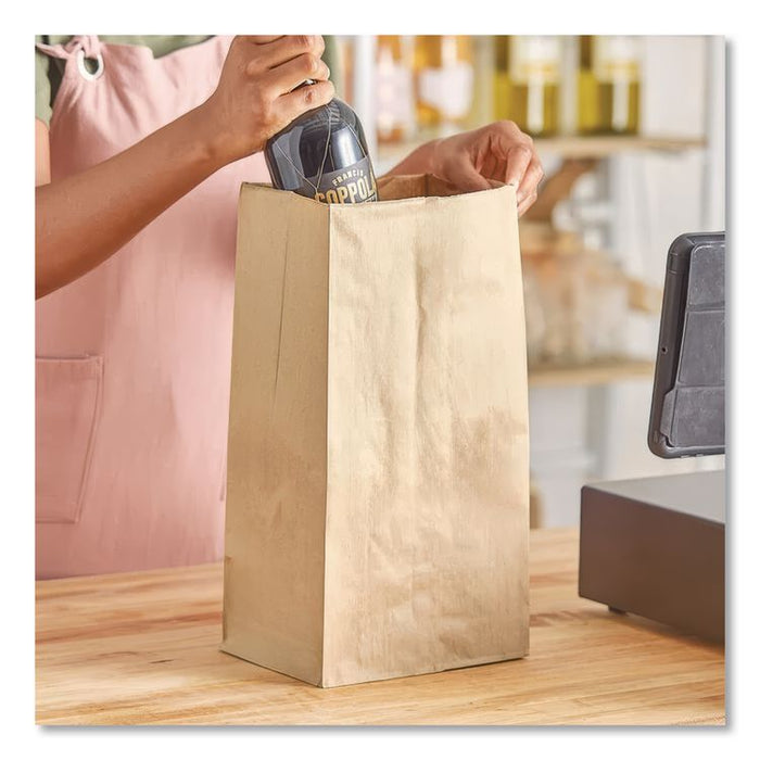 Grocery Paper Bags, 25# Size, Heavy-Duty, 50# Basis Weight, 8.25" x 5.38" x 18", Kraft, 500/Bundle