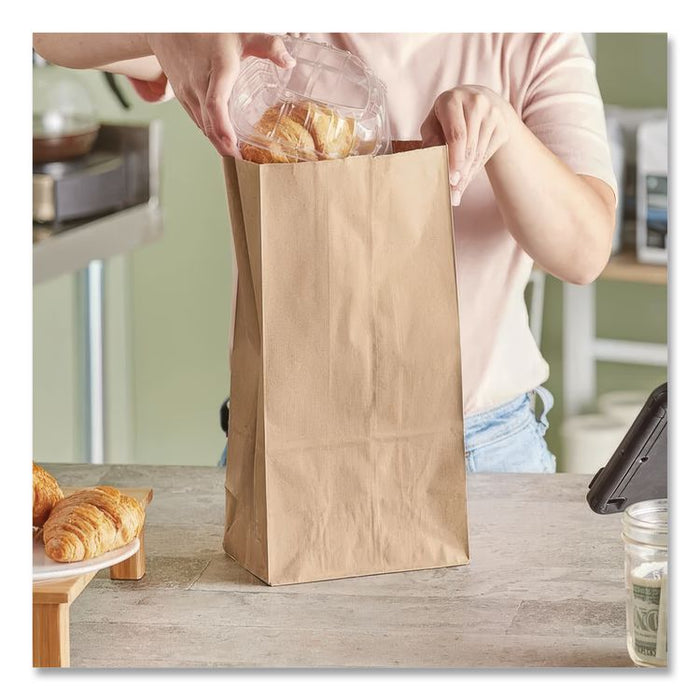 Grocery Paper Bags, 12# Size, 40# Basis Weight, 7" x 4.38" x 13.75", Kraft, 500/Bundle