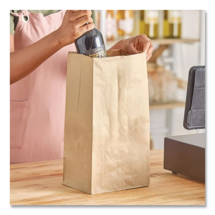 Grocery Paper Bags, 25# Size, 40# Basis Weight, 8.25" x 5.38" x 18", Kraft, 500/Bundle
