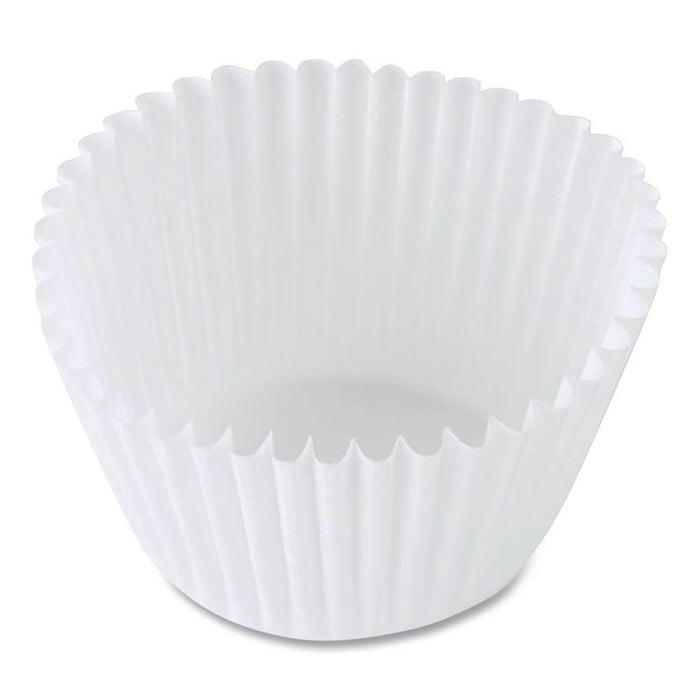 Fluted Bake Cups, 2.25" Diameter x 1.88" h, White, Paper, 500/Pack, 20 Packs/Carton