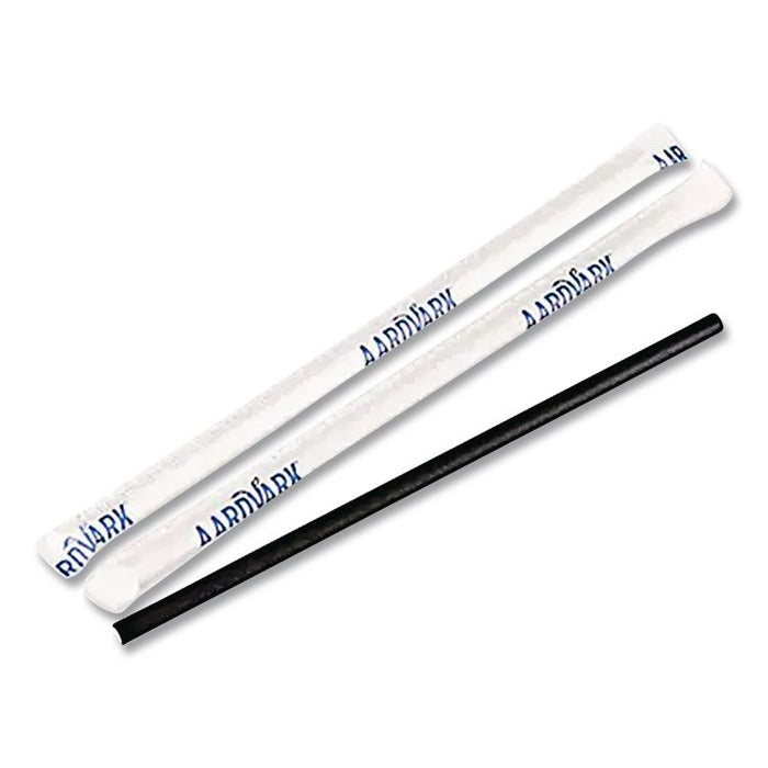 Aardvark Paper Straws, 5.75", Black, 3,200/Carton