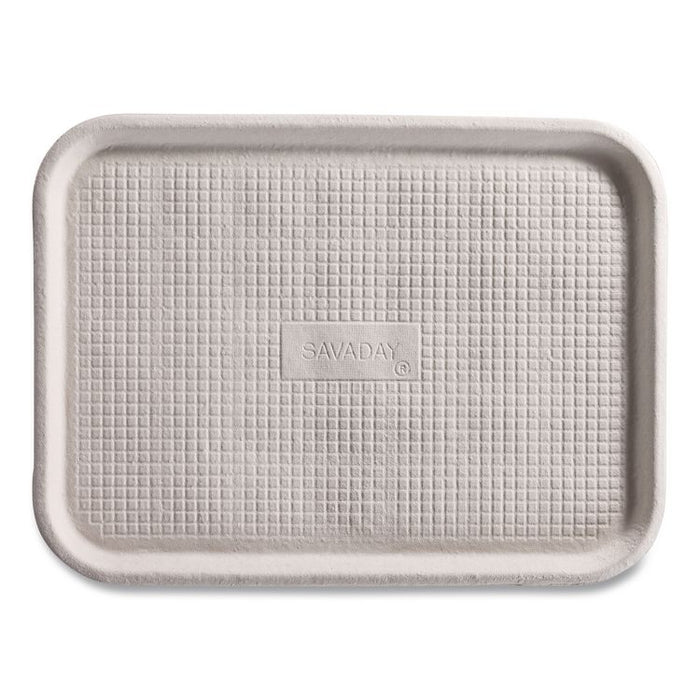StrongHolder Molded Fiber Food Trays, 9 x 12 x 1, Beige, Paper, 250/Carton