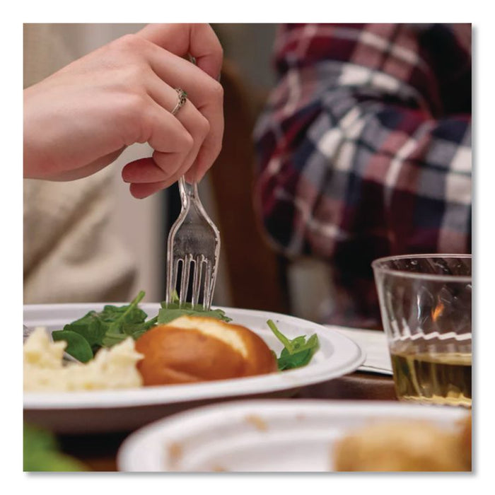 Classic Paper Dinnerware, Plate, 9.75" dia, White, 125/Pack, 4 Packs/Carton