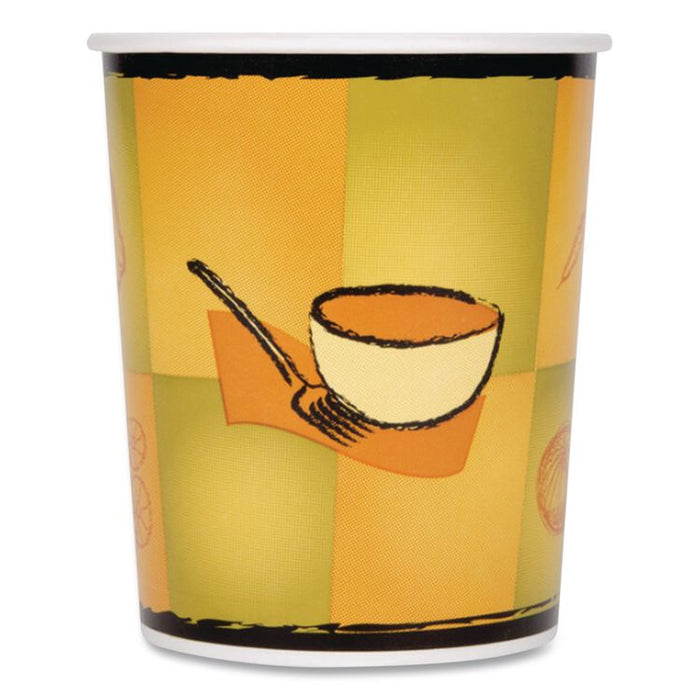 Streetside Squat Paper Food Container, Streetside Design, 16 oz, 25/Bag, 20 Bags/Carton