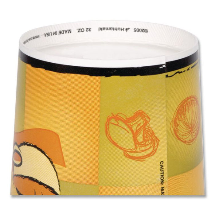 Streetside Squat Paper Food Container, Streetside Design, 16 oz, 25/Bag, 20 Bags/Carton