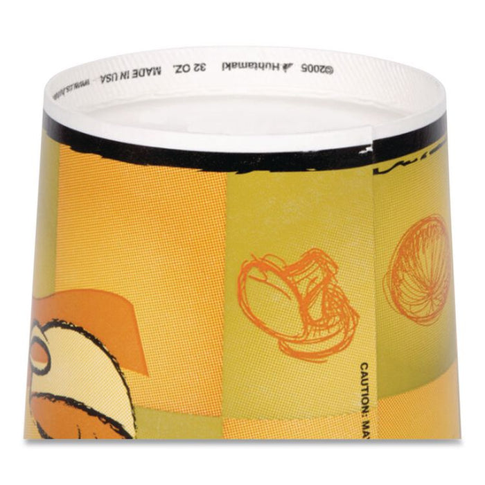 Streetside Squat Paper Food Container, 32 oz, Streetside Design, 25/Bag, 20 Bags/Carton