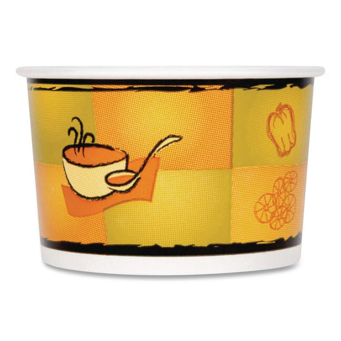 Streetside Paper Food Container with Plastic Lid, Streetside Design, 8 oz to 10 oz, 250/Carton