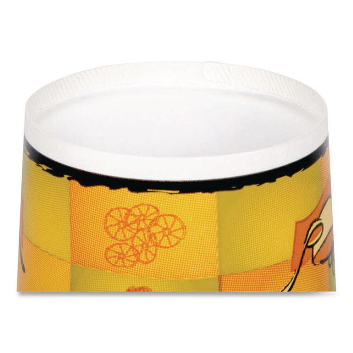 Streetside Squat Paper Food Container with Lid, Streetside Design, 12 oz, 250/Carton