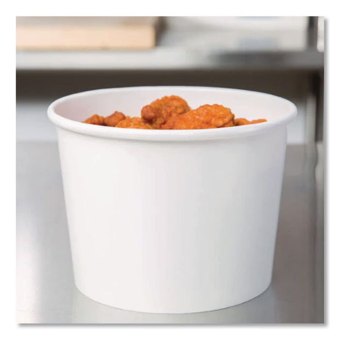 Squat Paper Food Container, 8 oz to 10 oz, White, 50/Pack, 20/Carton