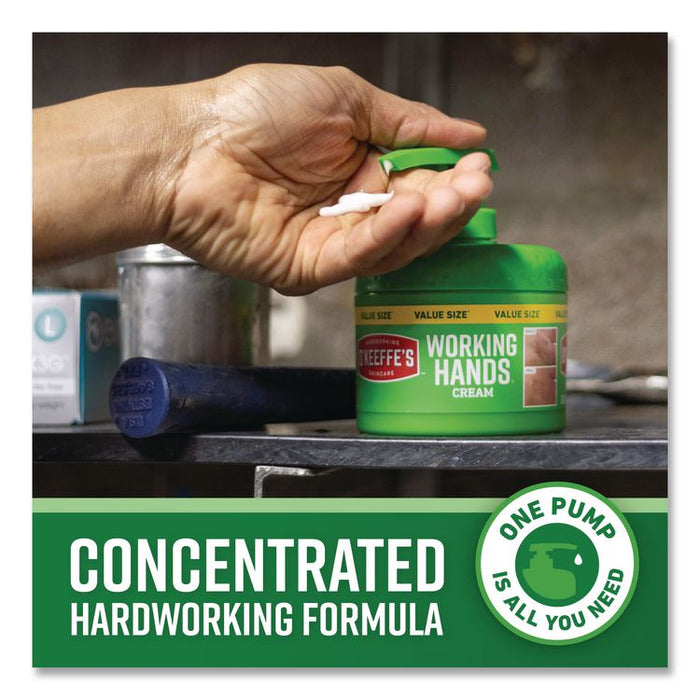 Working Hands Hand Cream, 10 oz Pump Bottle, Unscented, 2/Carton