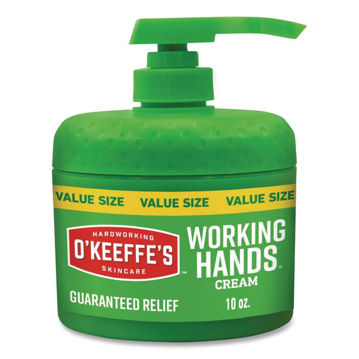 Working Hands Hand Cream, 10 oz Pump Bottle, Unscented, 2/Carton