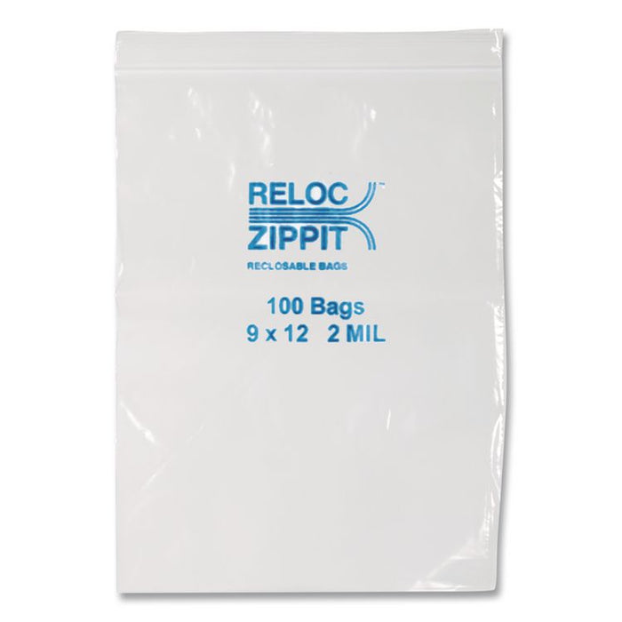 Zippit Resealable Bags, 2 mil, 9" x 12", Clear, 1,000/Carton