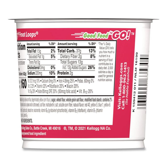 Froot Loops Breakfast Cereal, Single-Serve 1.5 oz Cup, 6/Box