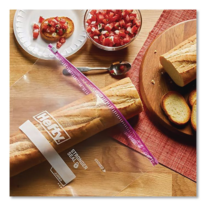 Slider Food Storage Bags, Jumbo, 14.38" x 9", Clear, 12/Box