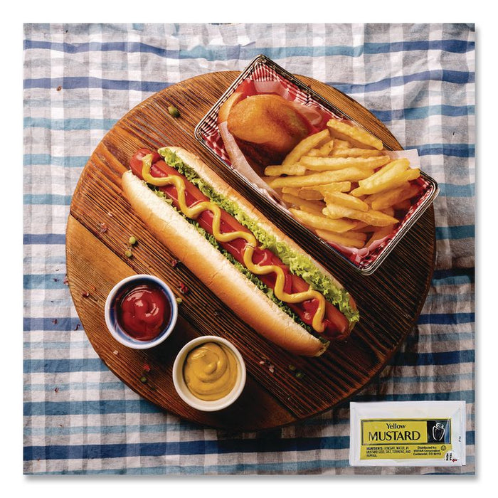 Condiment Packets, Mustard, 0.16 oz Packet, 200/Carton