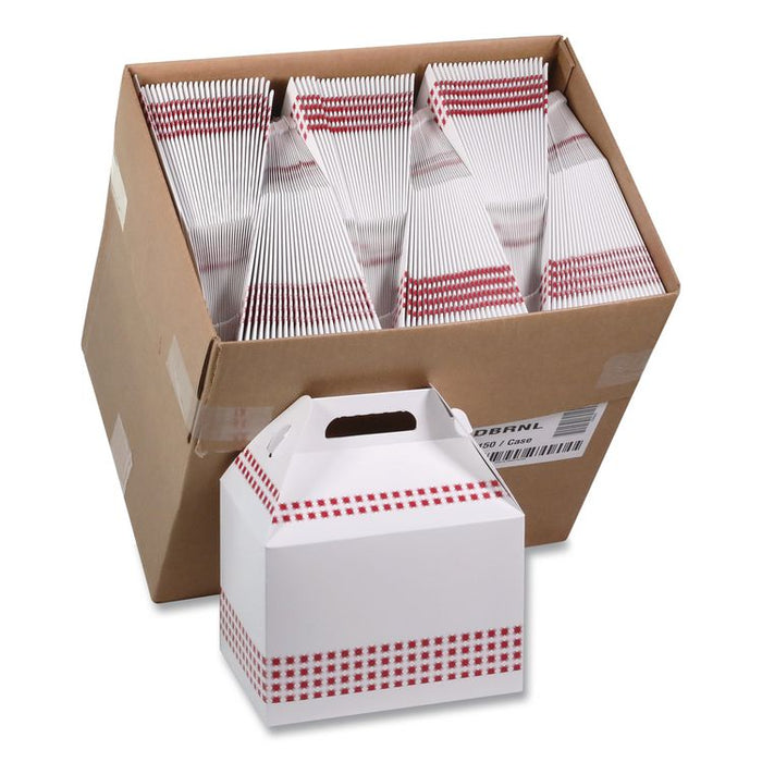 Paperboard Barn Box with Handle, 9 x 5.9 x 3.1, Basketweave, Paper, 150/Carton