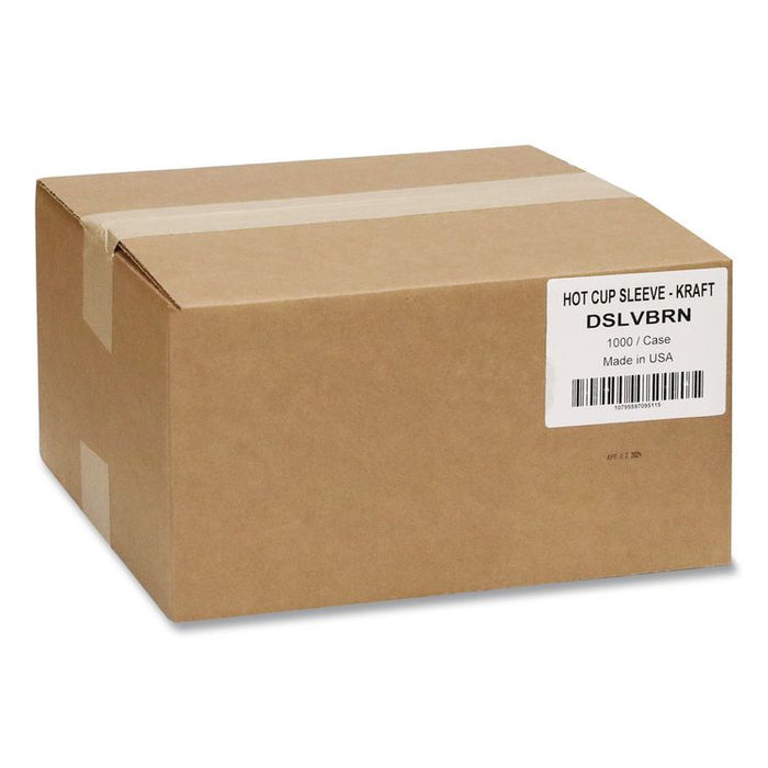 Hot Cup Sleeve, Fits 10 oz to 24 oz Cups, Brown, 1,000/Carton