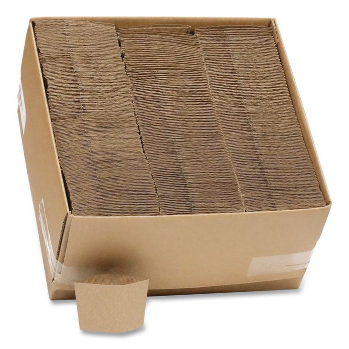 Hot Cup Sleeve, Fits 10 oz to 24 oz Cups, Brown, 1,000/Carton
