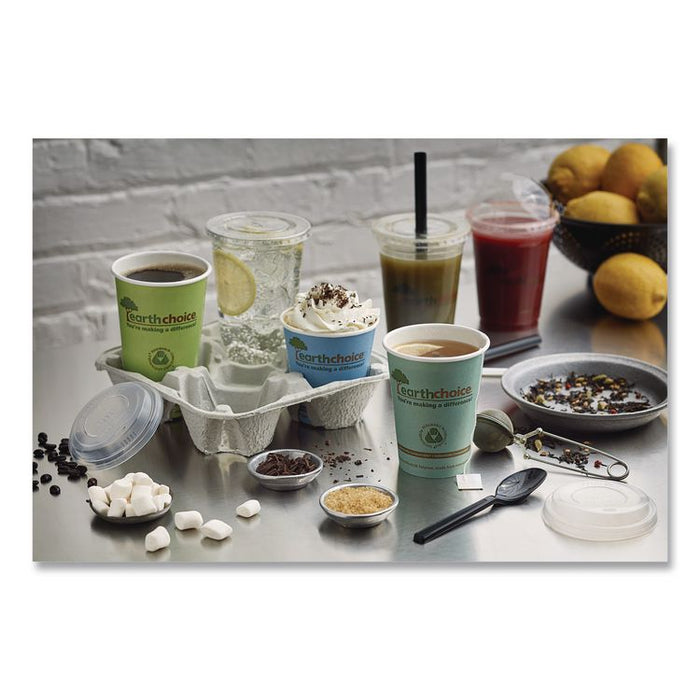 EarthChoice Strawless RPET Lid, Flat Lid, Fits 9 oz to 20 oz "A" Cups, Plastic, Clear, 1,020/Carton