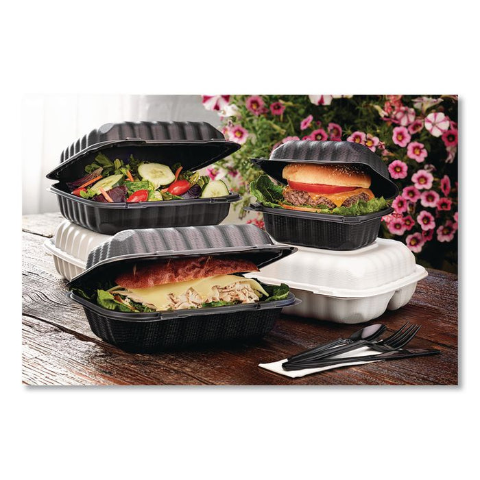 EarthChoice SmartLock Microwavable MFPP Hinged Lid Container, 9 x 6 x 3, Black, Plastic, 270/Carton