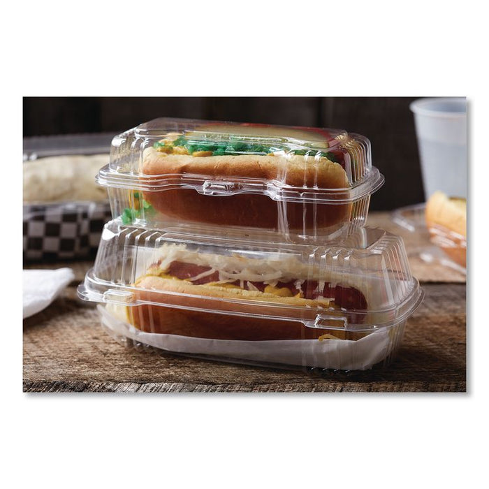 ClearView SmartLock Hinged Lid Container, 23 oz, 8.5 x 4 x 2.5, Clear, Plastic, 250/Carton