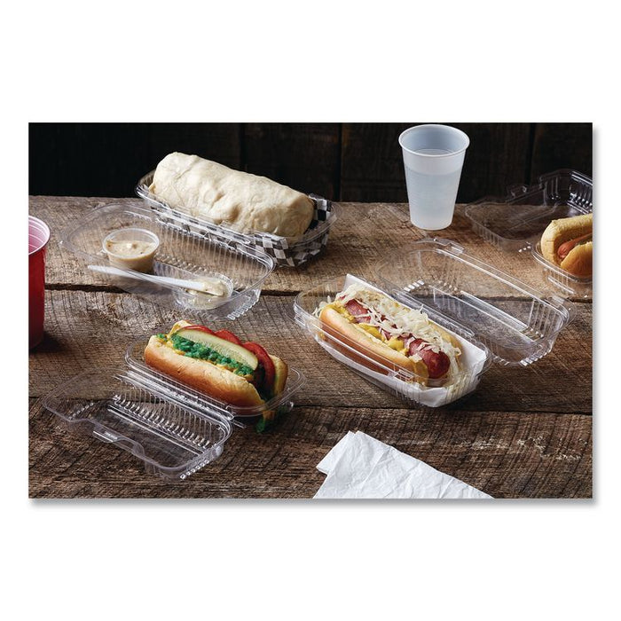 ClearView SmartLock Hinged Lid Container, 23 oz, 8.5 x 4 x 2.5, Clear, Plastic, 250/Carton