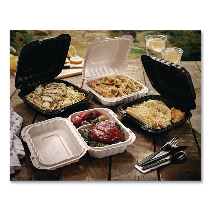 EarthChoice SmartLock Microwavable MFPP Hinged Lid Container, 6 x 6 x 3.1, White, Plastic, 400/Carton