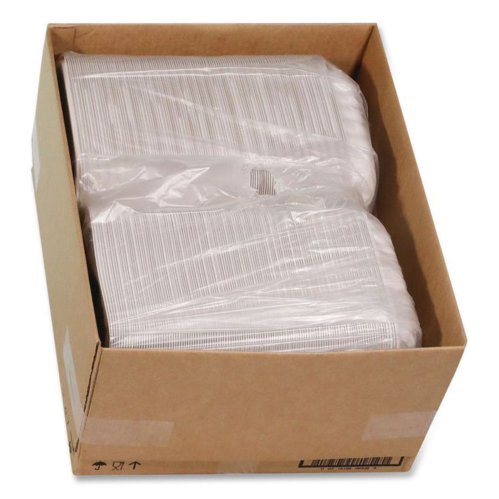 EarthChoice SmartLock Microwavable MFPP Hinged Lid Container, 9 x 9 x 3.1, White, Plastic, 120/Carton