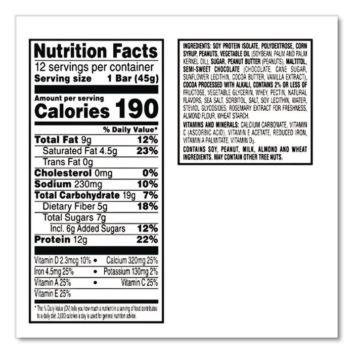 Special K Protein Meal Bar, Chocolate/Peanut Butter, 1.59 oz Bar, 8/Box