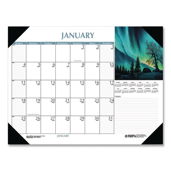 Earthscapes Scenic Desk Pad Calendar, Scenic Photos, 18.5 x 13, White Sheets, Black Binding/Corners,12-Month (Jan-Dec): 2026