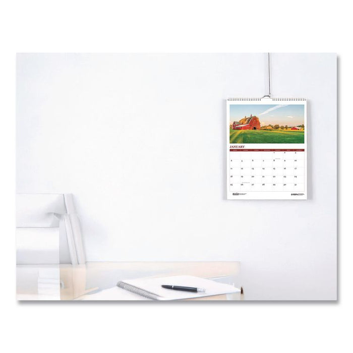 100% Recycled Farm Life Wall Calendar, 11 x 14, White/Multicolor Sheets, 12-Month (Jan-Dec): 2026