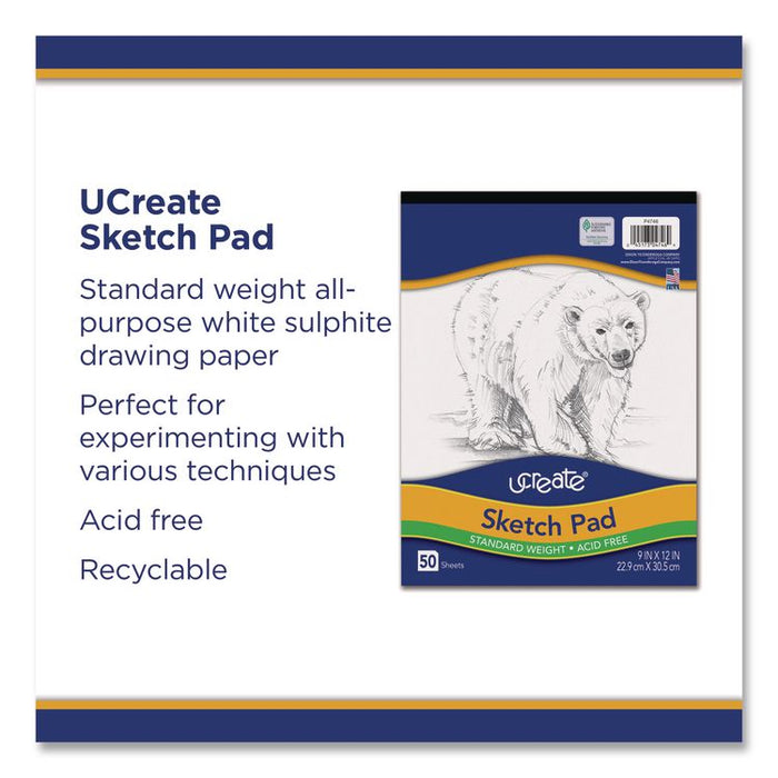 Art1st Sketch Pad, Unruled, (50) White 9 x 12 Sheets