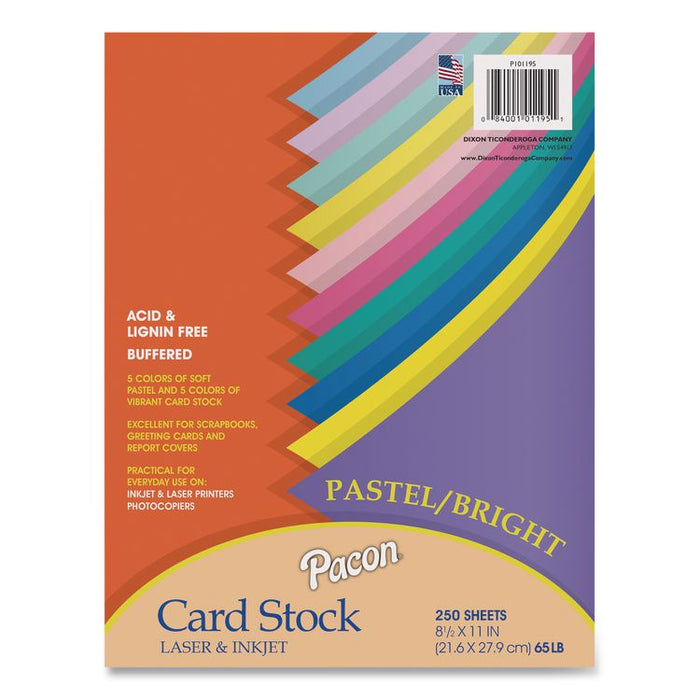 Array Card Stock, 65 lb. Cover Weight, 8.5 x 11, Assorted, 250/Pack