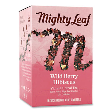 Whole Leaf Tea Pouches, Wild Berry Hibiscus, 15/Box