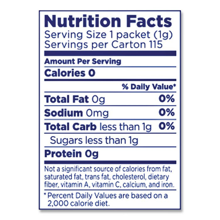 Zero Calorie Sweetener, 1 g Packet, 115/Box