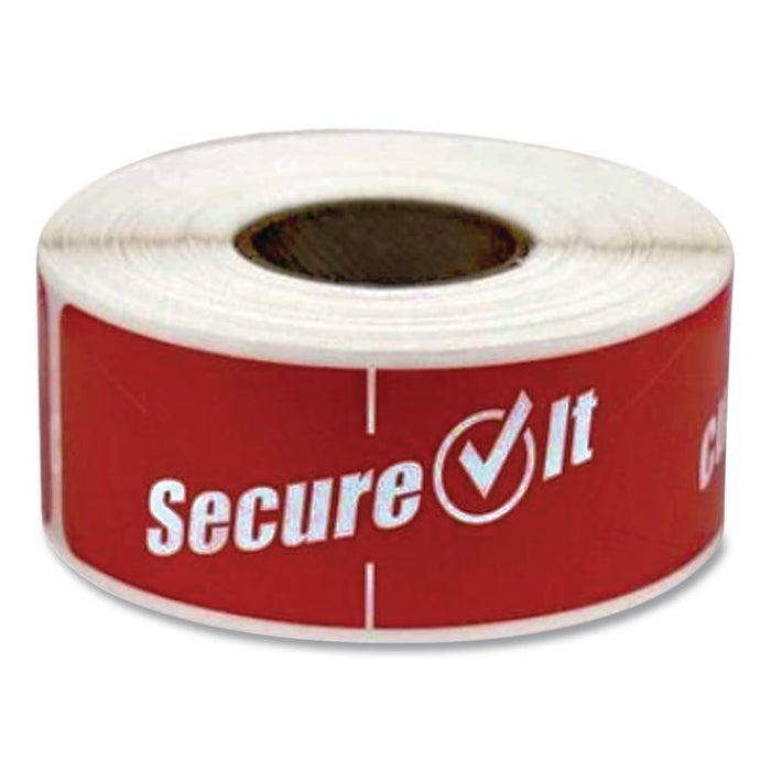 SecureIT Tamper Evident Food Container Seals, 1 x 3, Red, Paper, 250/Roll, 2 Rolls/Pack