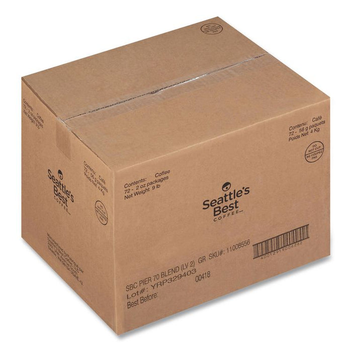 Premeasured Coffee Packs, Pier 70 Blend, 2.1 oz Packet, 72/Box