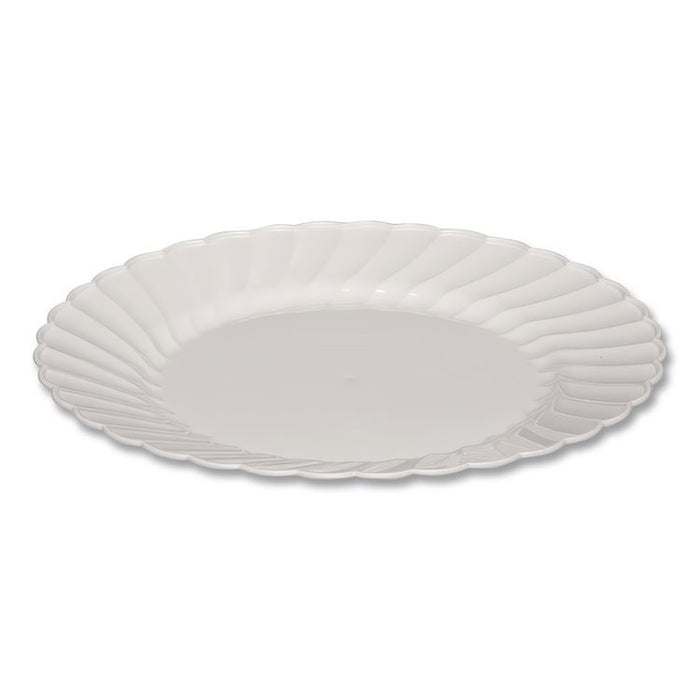 Classicware Plastic Dinnerware Plates, 9" dia, White, 12/Pack