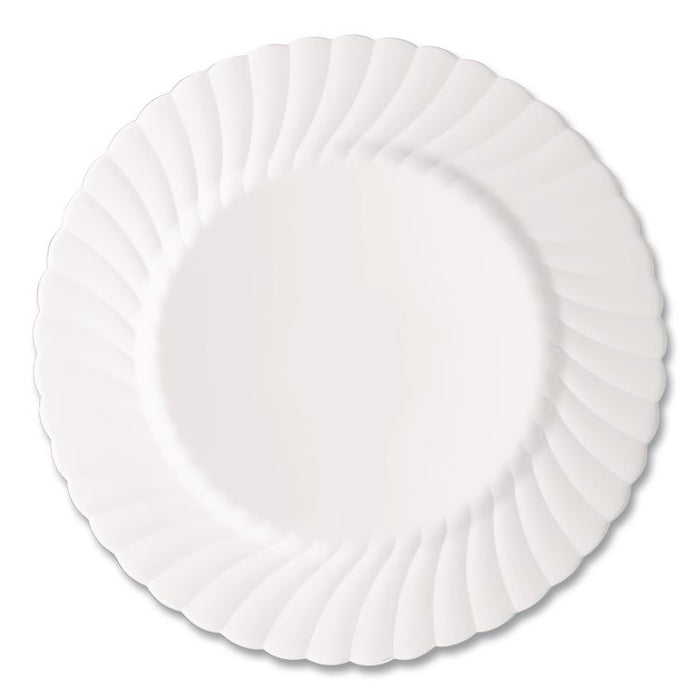 Classicware Plastic Dinnerware Plates, 9" dia, White, 12/Pack
