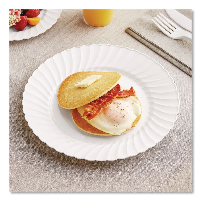 Classicware Plastic Dinnerware Plates, 9" dia, White, 12/Pack