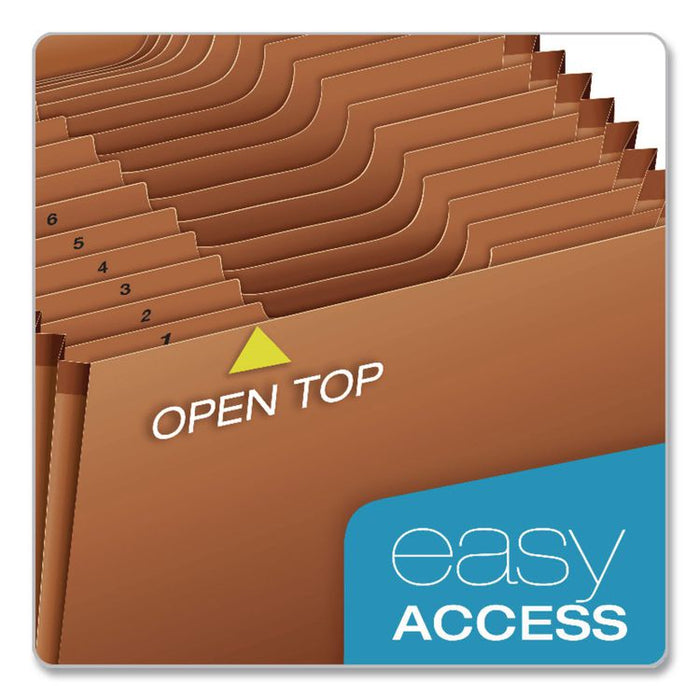 Heavy-Duty Expanding File, 31 Sections, 1/3-Cut Tabs, Legal Size, Redrope