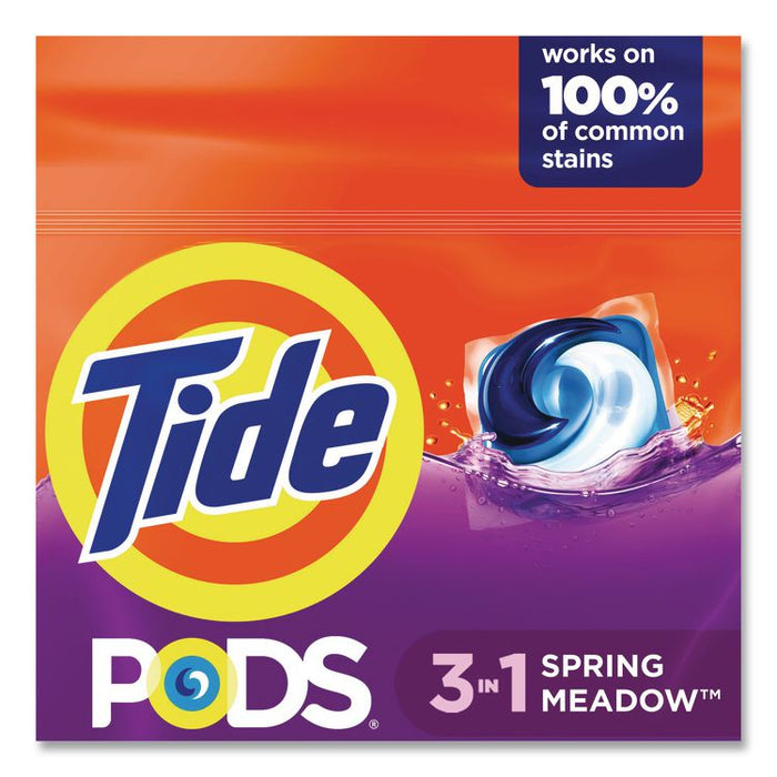 Pods, HE Compatible, Laundry Detergent, Spring Meadow Scent, 31/Pack, 4 Packs/Carton