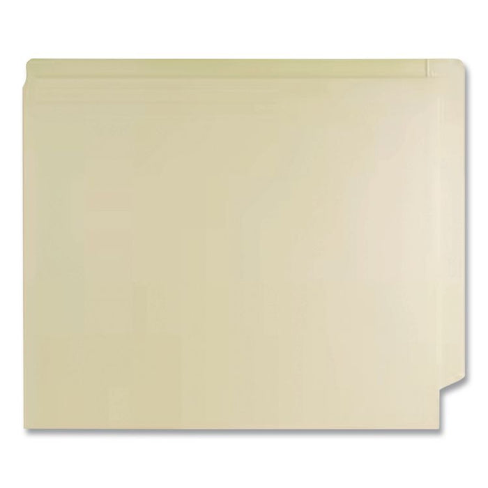 Heavy-Duty Slash Pocket End Tab Fastener Folders, Straight Tab, 1 Fastener, Letter Size, Manila, 50/Box