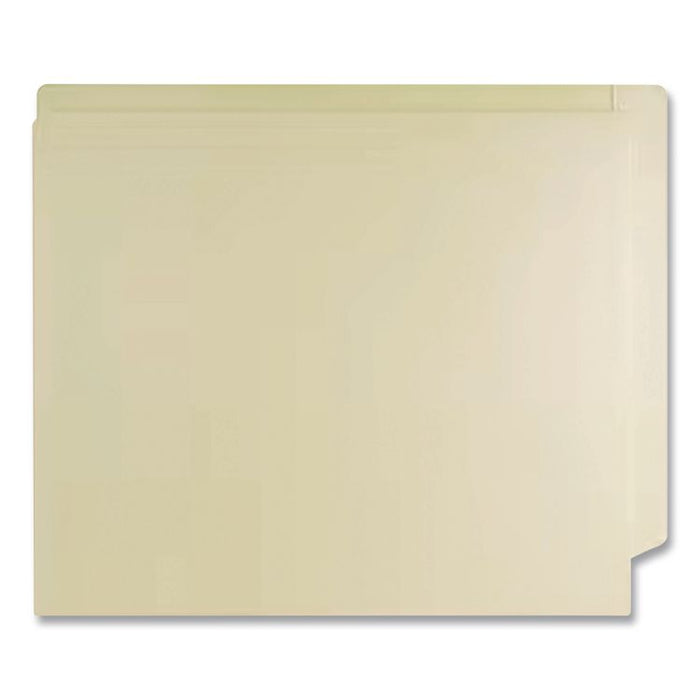 Slash Pocket End Tab Fastener Folders, Straight Tab, 1 Fastener, Letter Size, Manila, 50/Box