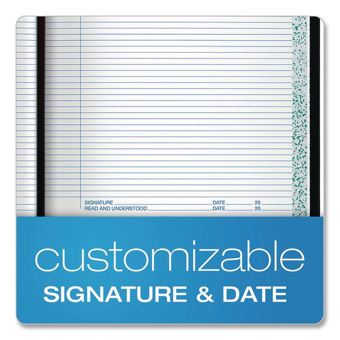 Laboratory Notebook, Data/Lab-Record Format, Black/Red Cover, (300) 10.38 x 8.13 Sheets