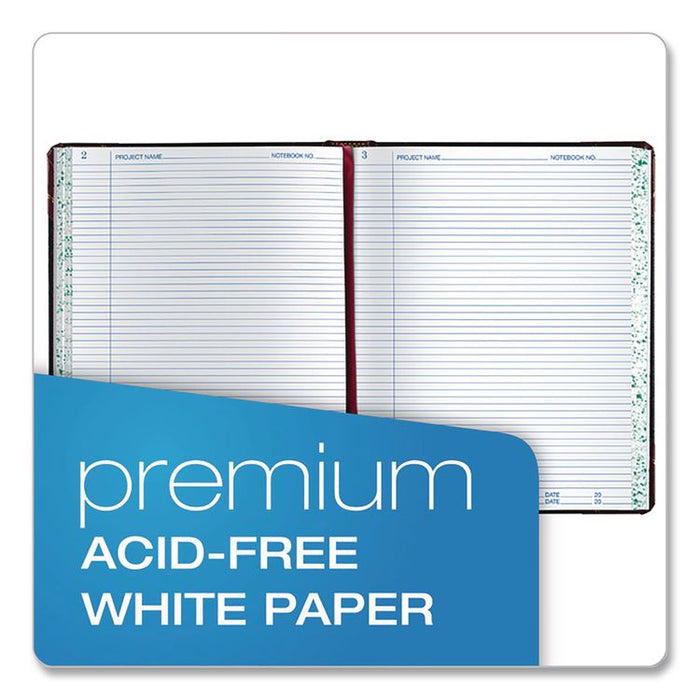 Laboratory Notebook, Data/Lab-Record Format, Black/Red Cover, (300) 10.38 x 8.13 Sheets