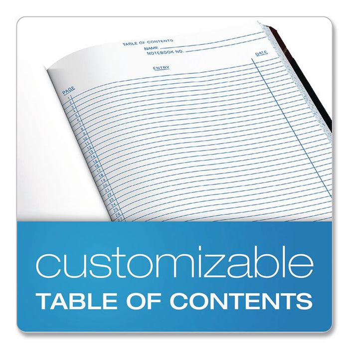 Laboratory Notebook, Data/Lab-Record Format, Black/Red Cover, (300) 10.38 x 8.13 Sheets