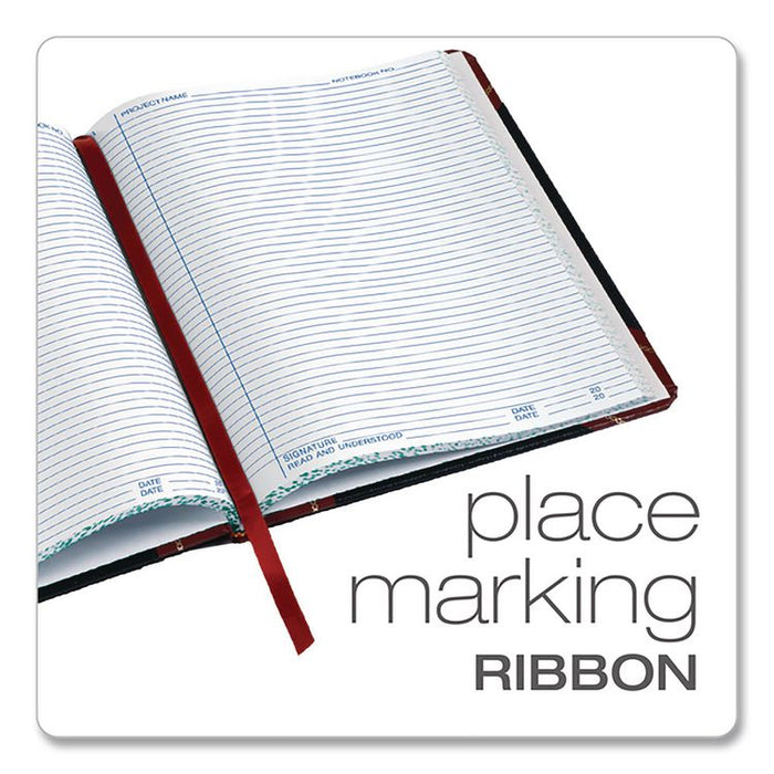 Laboratory Notebook, Data/Lab-Record Format, Black/Red Cover, (300) 10.38 x 8.13 Sheets